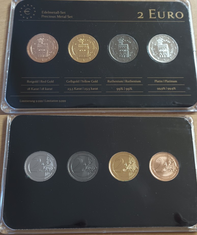  San Marino; 2 Euro Edelmetall-Set 2013   