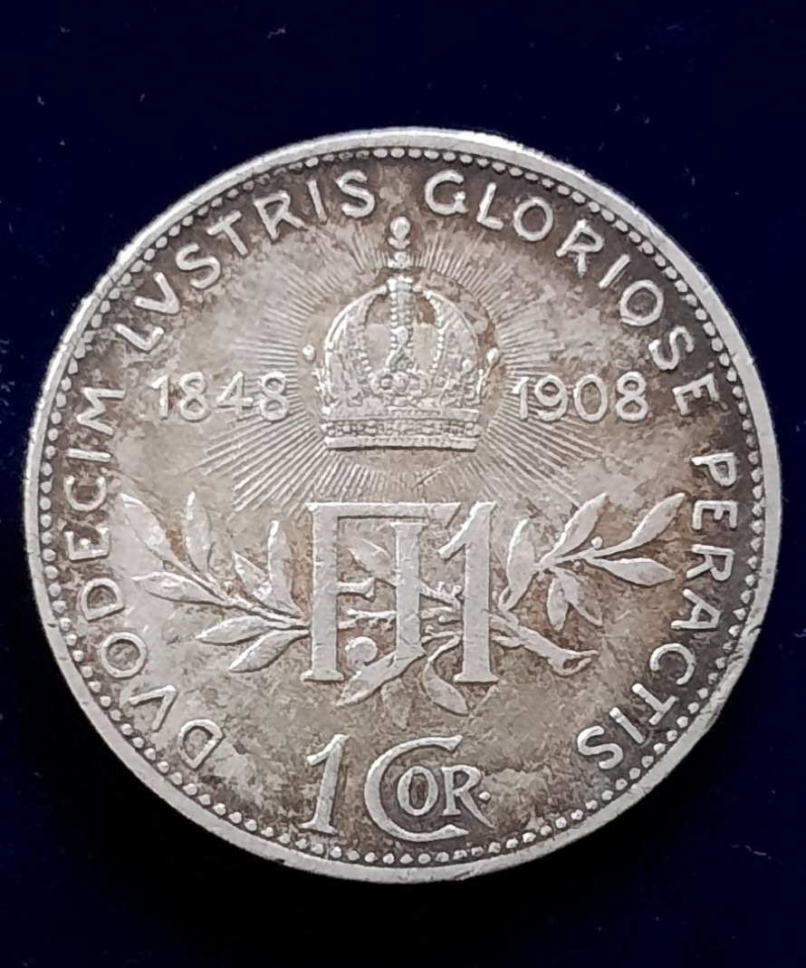  1 Krone Kaiser Franz Josef Österreich 1908 VZ   