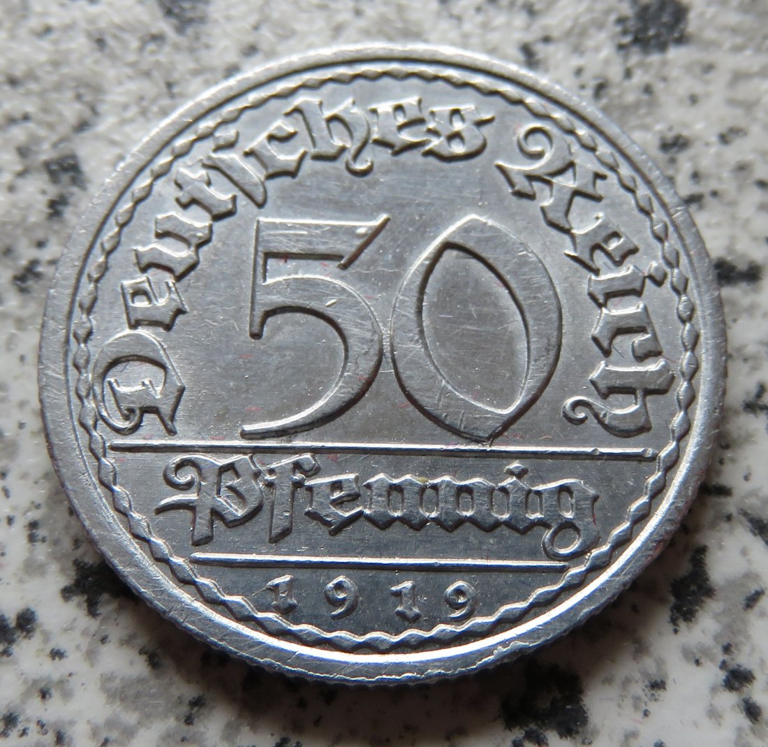  Weimarer Republik 50 Pfennig 1919 A   