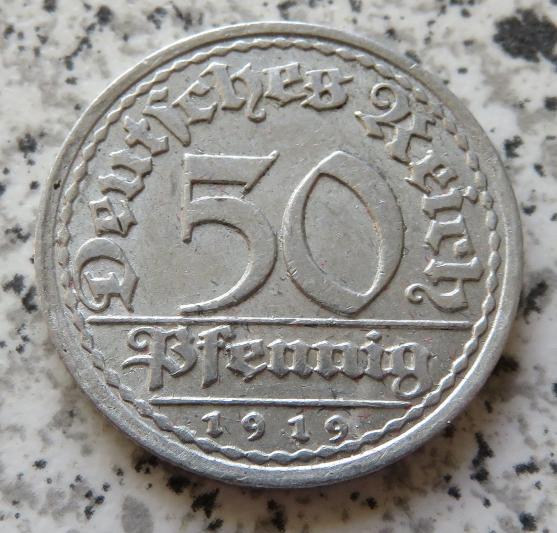  Weimarer Republik 50 Pfennig 1919 A   