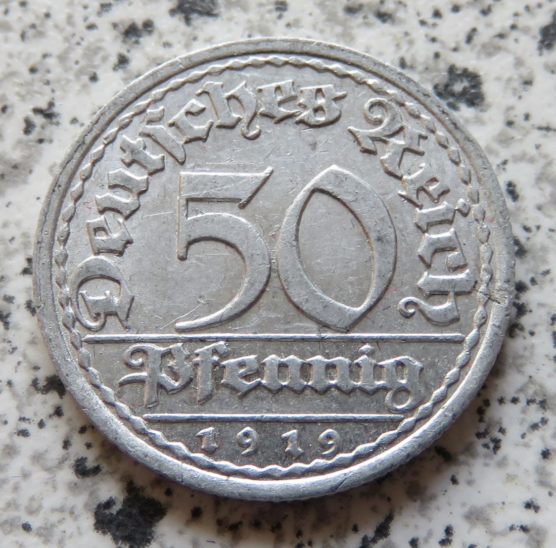  Weimarer Republik 50 Pfennig 1919 A   