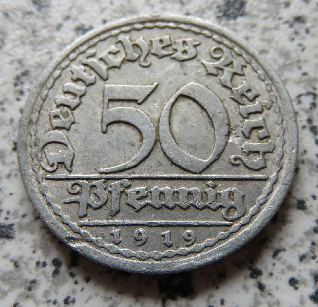  Weimarer Republik 50 Pfennig 1919 F   