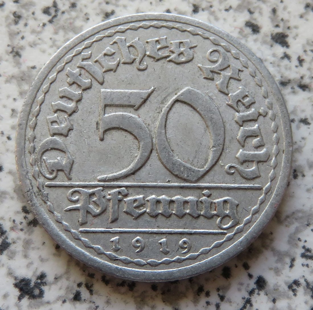  Weimarer Republik 50 Pfennig 1919 G   