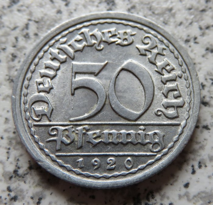  Weimarer Republik 50 Pfennig 1920 F   