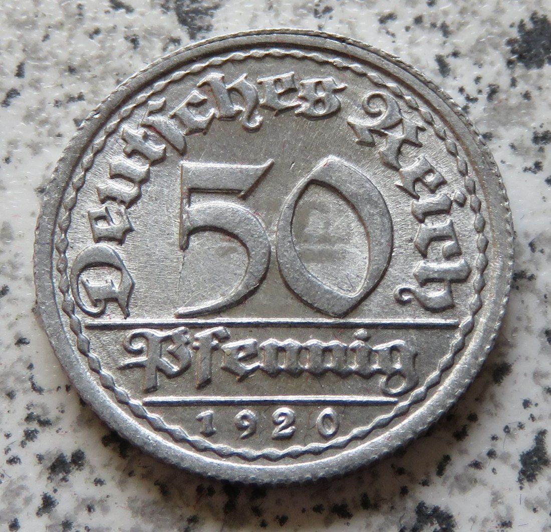  Weimarer Republik 50 Pfennig 1920 F   