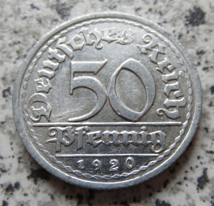  Weimarer Republik 50 Pfennig 1920 G   