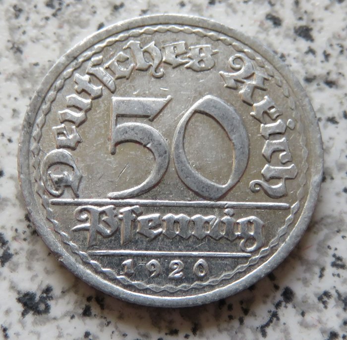  Weimarer Republik 50 Pfennig 1920 G   