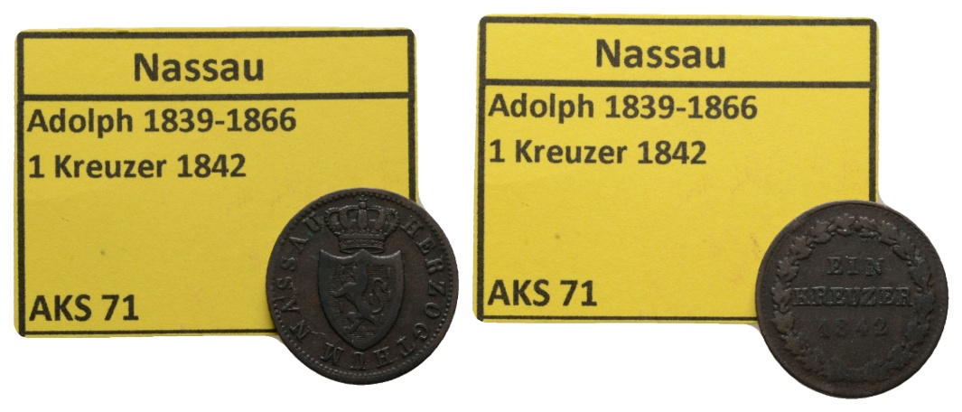  Altdeutschland, Nassau, Kreuzer 1842   