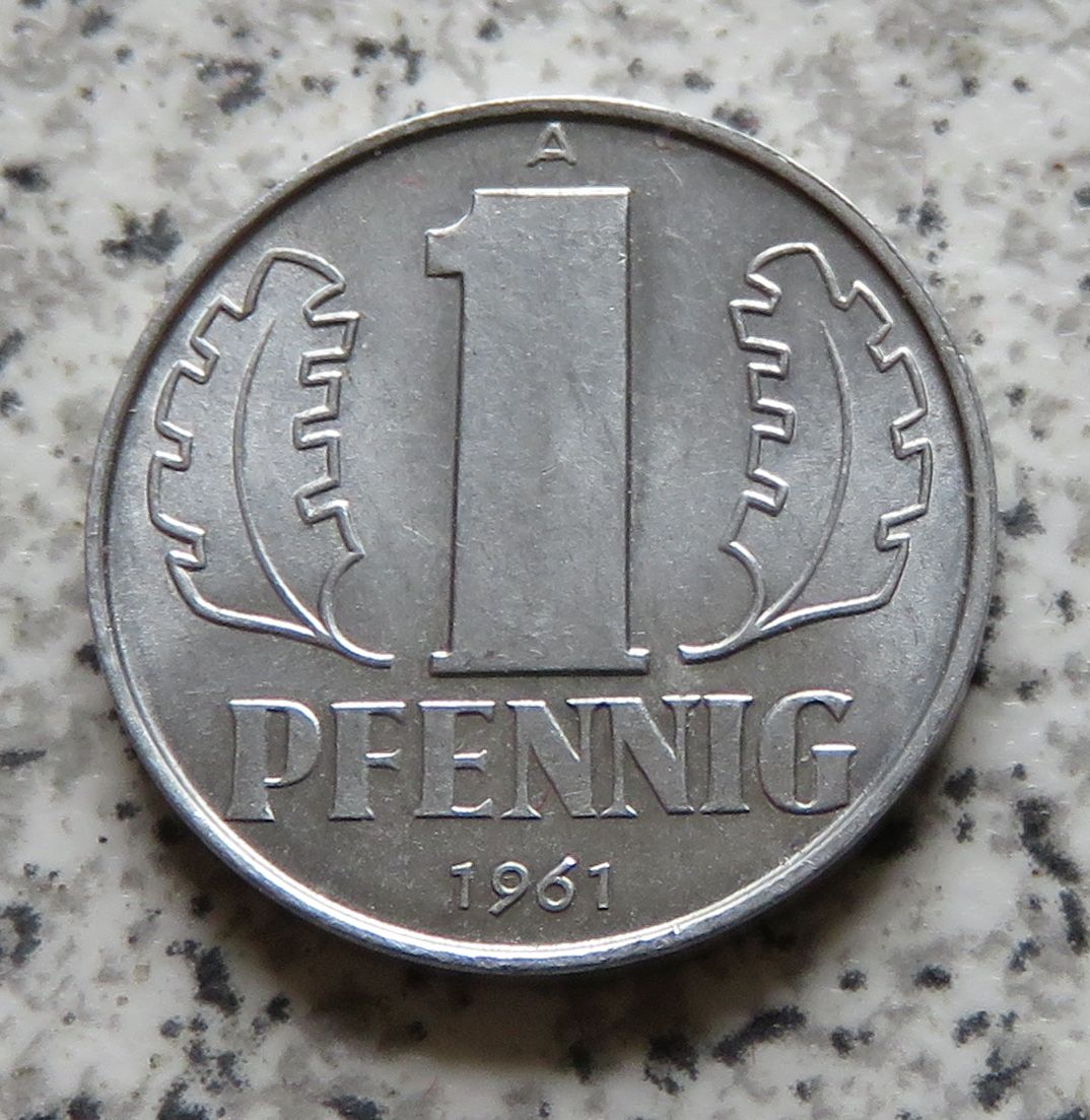  DDR 1 Pfennig 1961 A, Erhaltung   