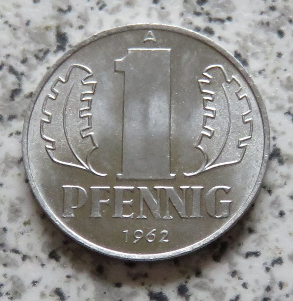  DDR 1 Pfennig 1962 A, Erhaltung   