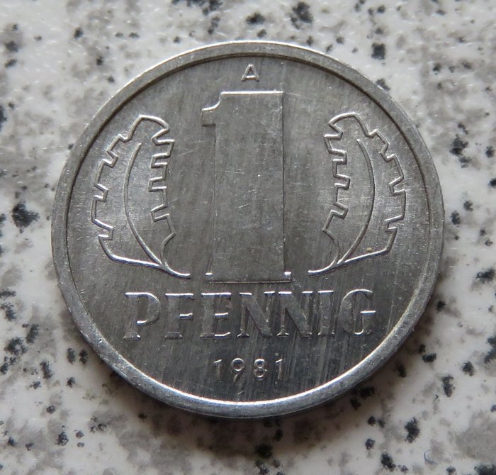  DDR 1 Pfennig 1981, Erhaltung   