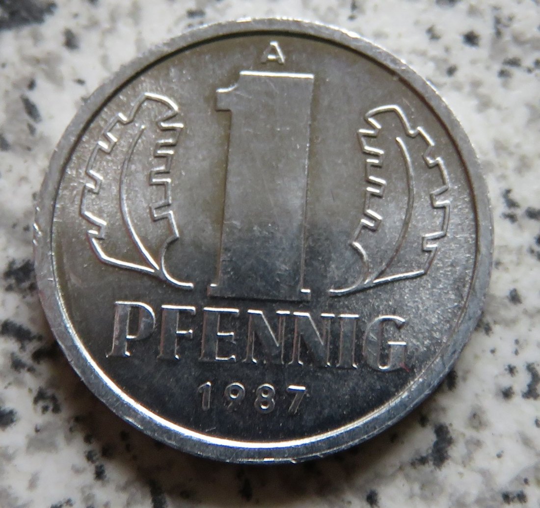  DDR 1 Pfennig 1987, Erhaltung   