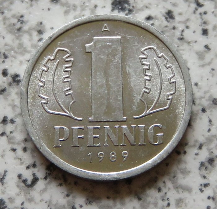  DDR 1 Pfennig 1989, Erhaltung   