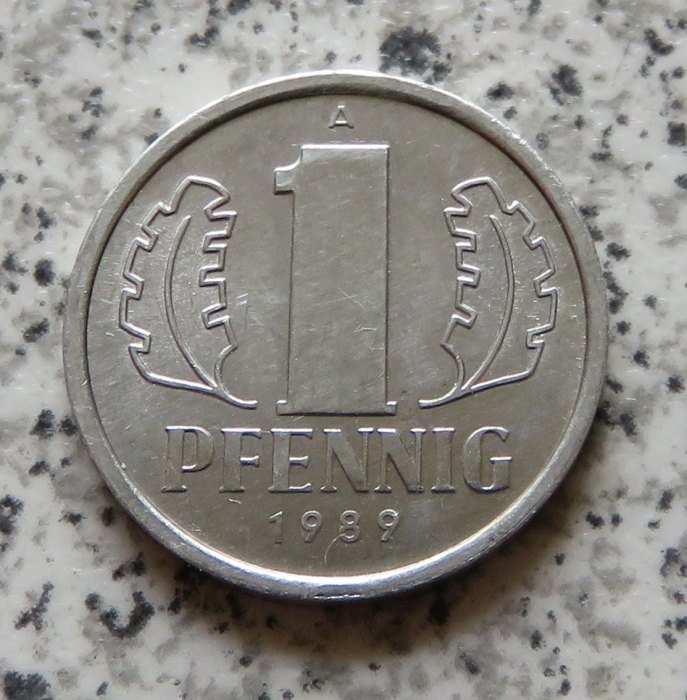  DDR 1 Pfennig 1989, Erhaltung   