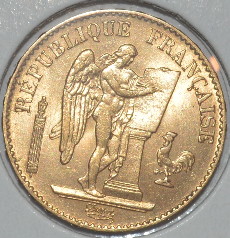  -kirofa - FRANKREICH 20 GOLD FRANCS - GENIE 1886 A - GOLD 90% -5.81 gr. VZ+++   