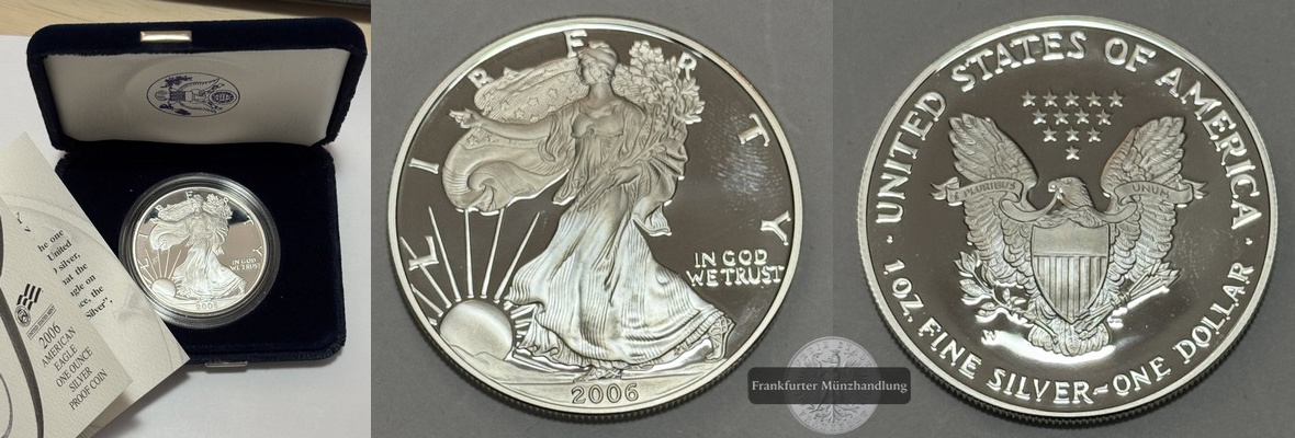  USA 1 Dollar American Eagle 2006 PP  FM-Frankfurt Feinsilber: 31,1g   