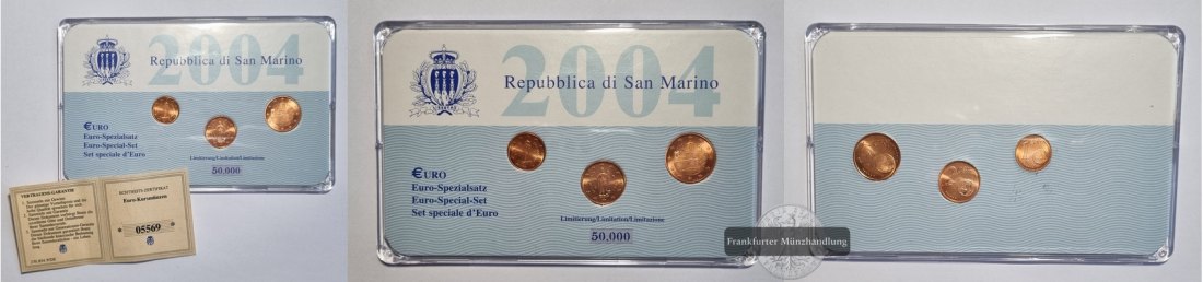  San Marino   1,2,5 Cent   2004    FM-Frankfurt   