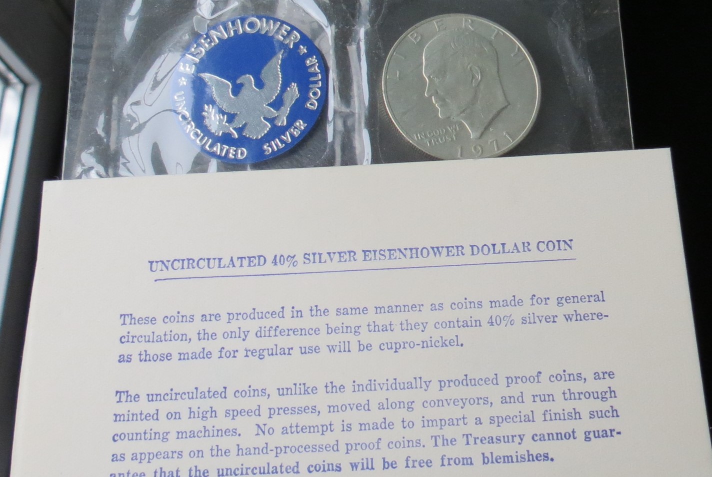  Eisenhower 1971; One Dollar  400er Silber   