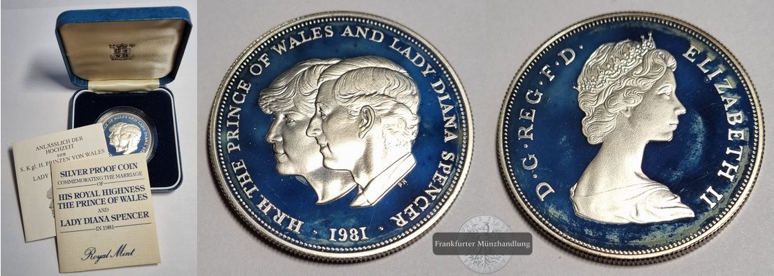  Grossbritannien Medaille 1981 Hochzeit Prinz of Wales / Lady Diana  FM-Frankfurt Feinsilber: 26,16g   