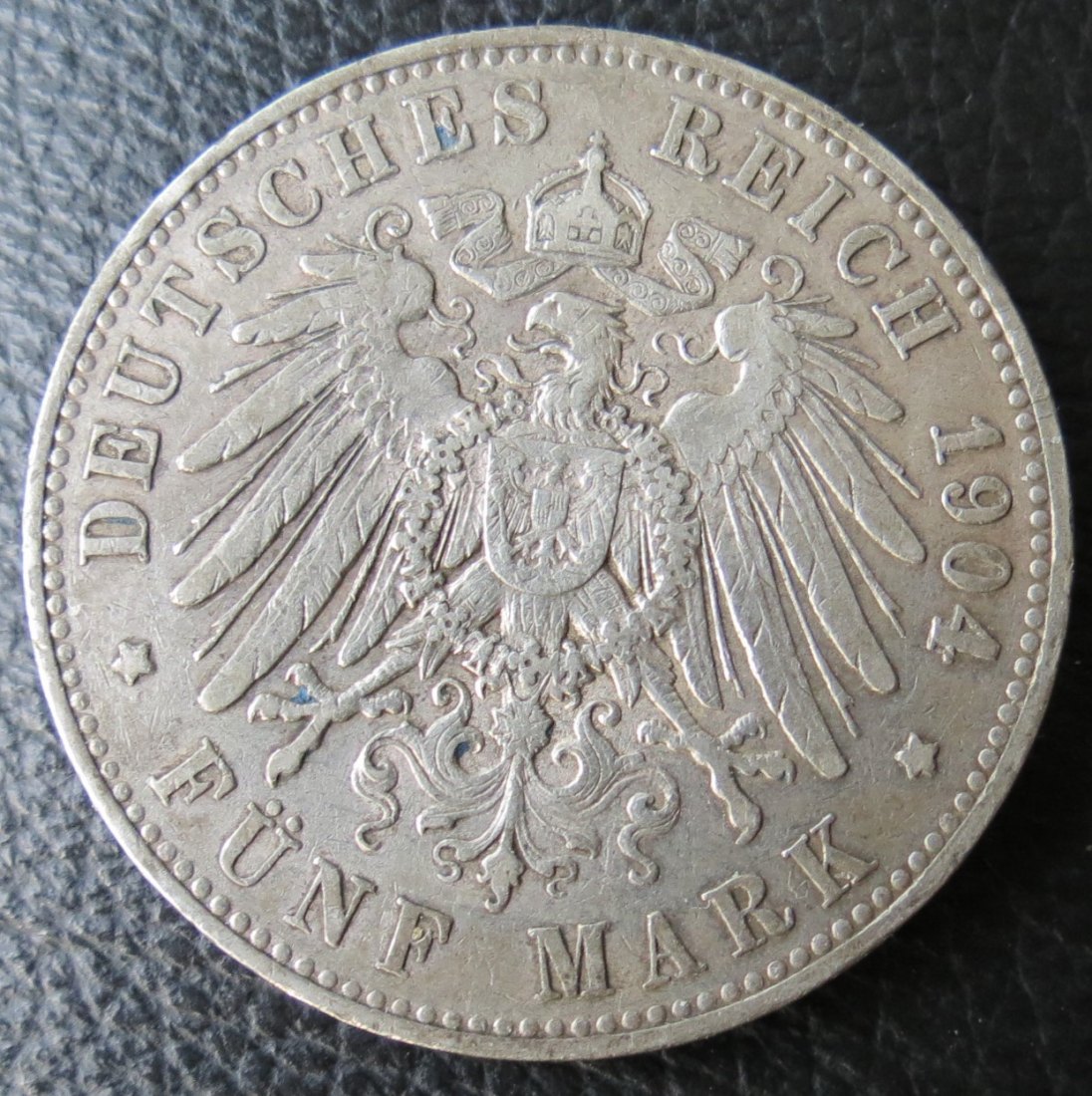  Deutsches Reich 5 Mark Preussen Wilhelm II. 1904; 900er Silber,25 Gramm,  sehr schön   