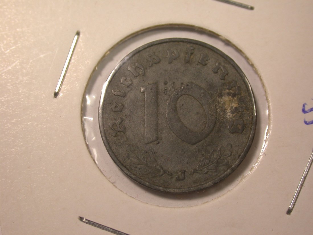  I16  3. Reich  10 Pfennig 1943 J in ss  Originalbilder   