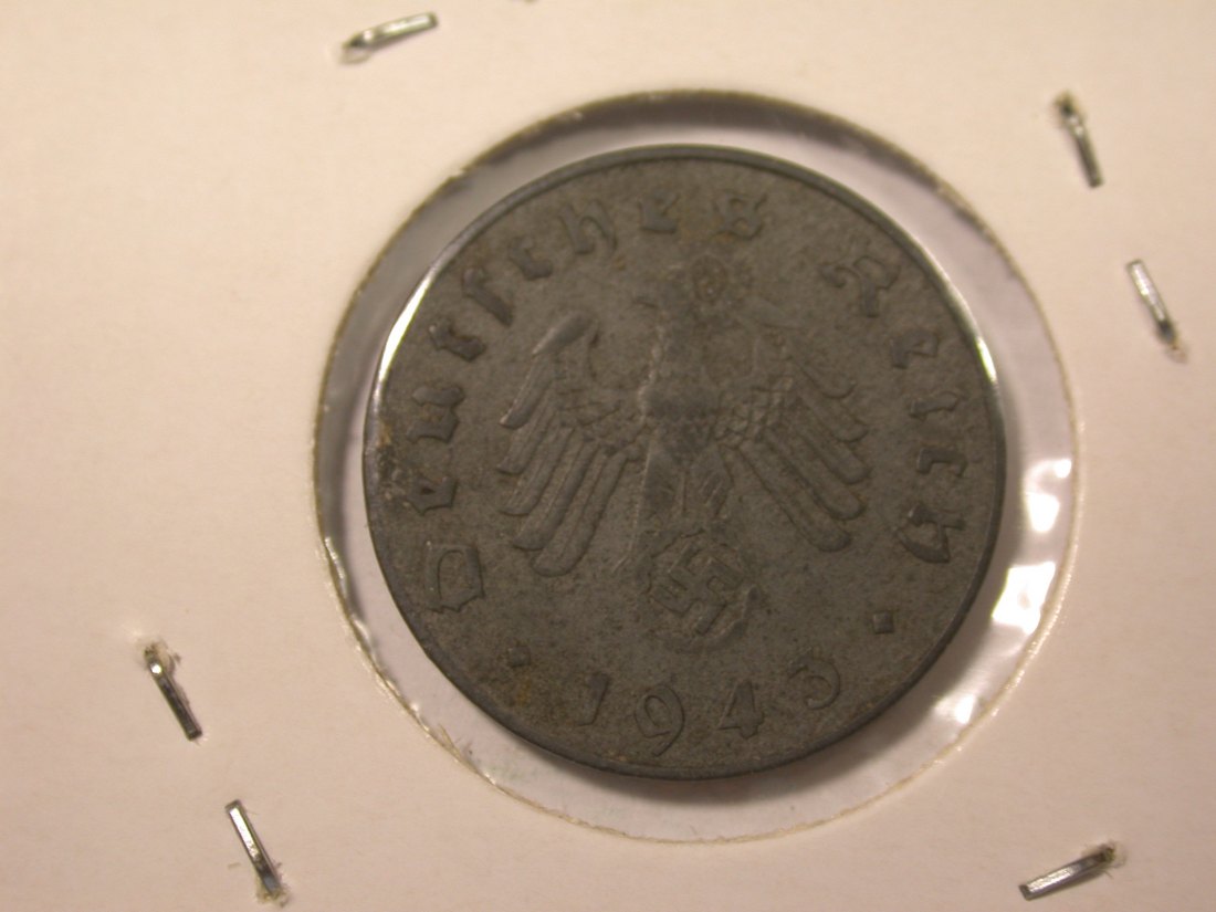  I16  3. Reich  10 Pfennig 1943 J in ss  Originalbilder   