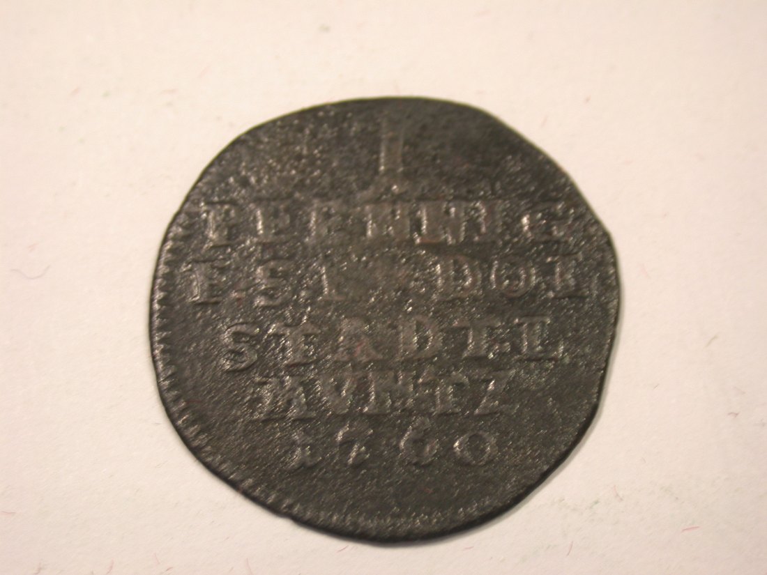  I16  Schwarzburg-Rudolstadt  1 Pfennig 1760  R   Originalbilder   