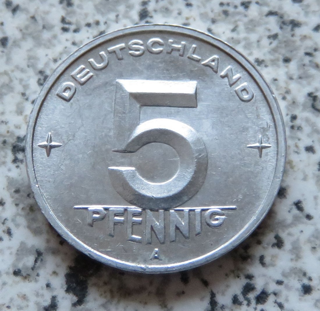  DDR 5 Pfennig 1950 A, Erhaltung   