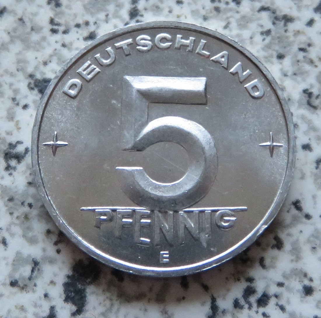  DDR 5 Pfennig 1952 E, Erhaltung   