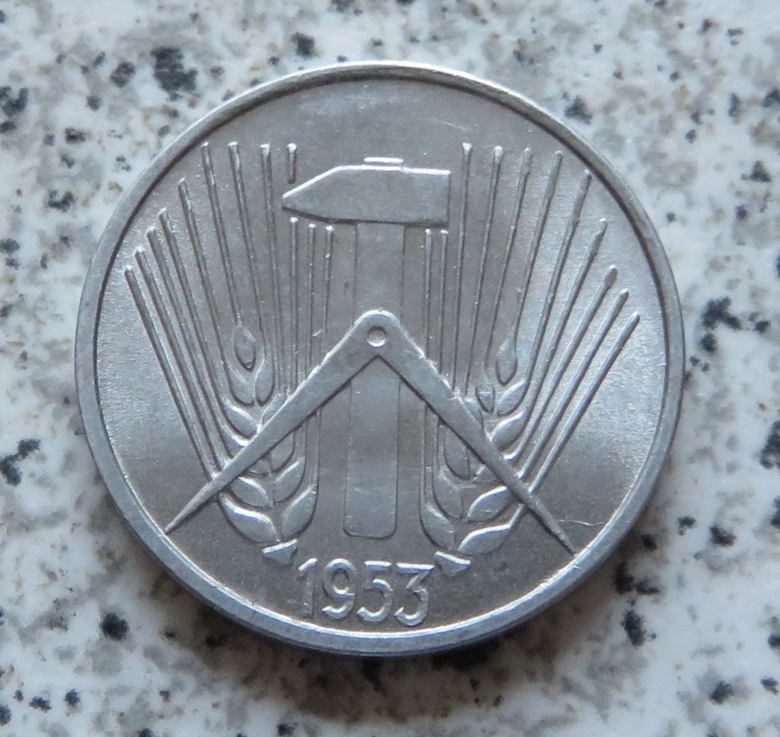  DDR 5 Pfennig 1953 A, Erhaltung   