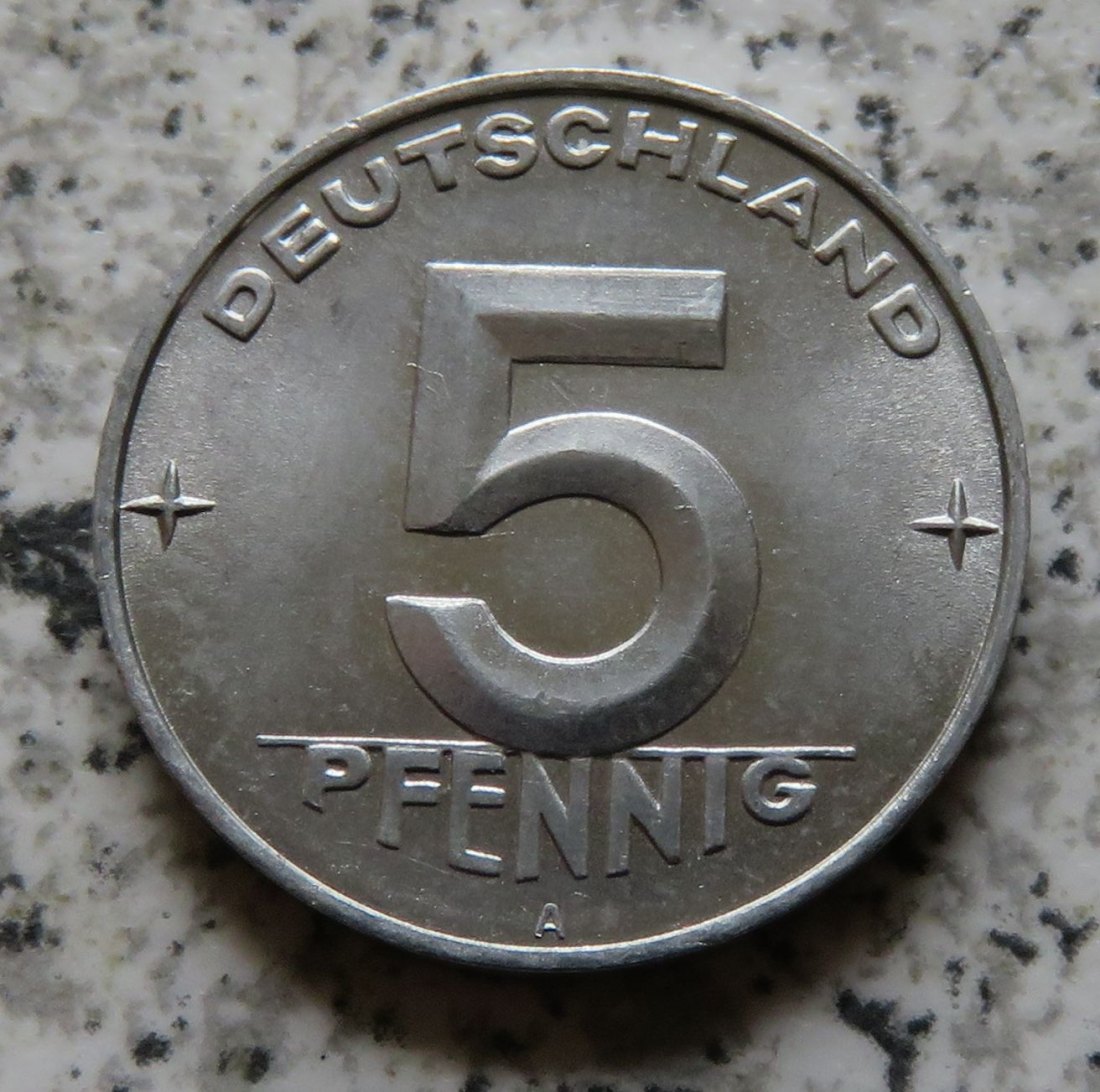  DDR 5 Pfennig 1953 A, Erhaltung, Verprägung   