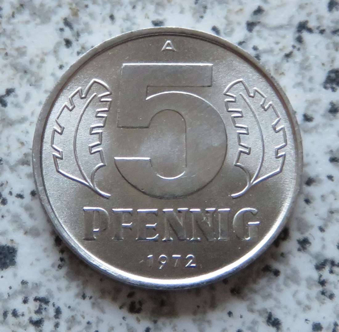  DDR 5 Pfennig 1972 A, Erhaltung   