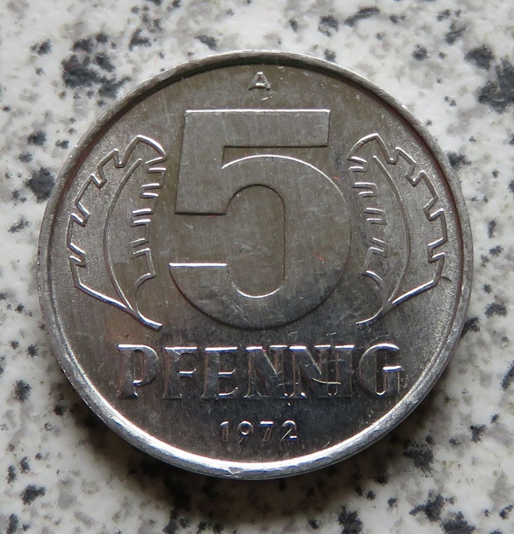  DDR 5 Pfennig 1972 A, Erhaltung   