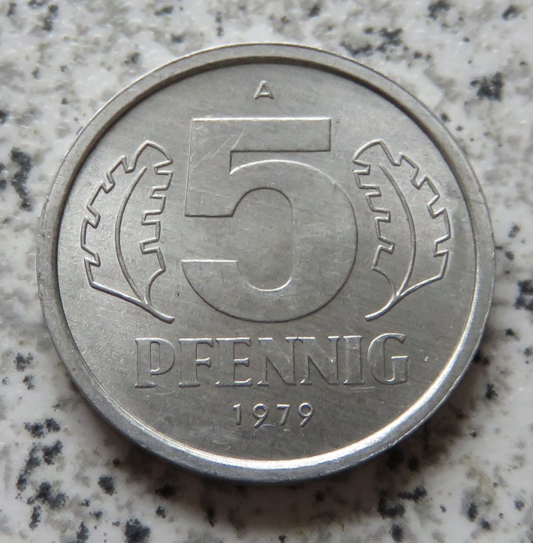  DDR 5 Pfennig 1979 A, Erhaltung   