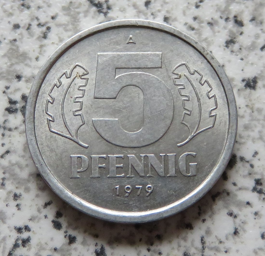  DDR 5 Pfennig 1979 A, besser   