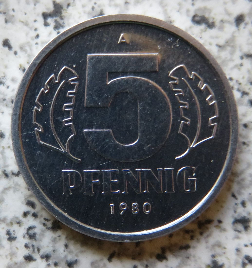  DDR 5 Pfennig 1980 A, Export   