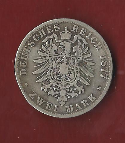  2 Mark Preuusen Wilhelm I 1877 B  Koblenzer Münzen Studio Koblenz Frank Maurer AH509   