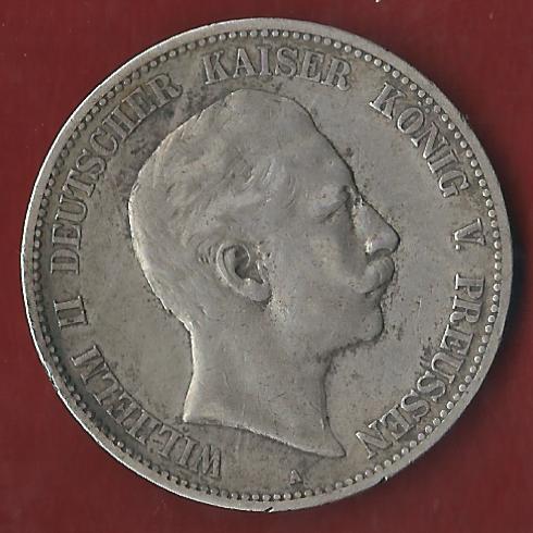  5 Mark Preuusen Wilhelm II 1902  Koblenzer Münzen Studio Koblenz Frank Maurer AH510   