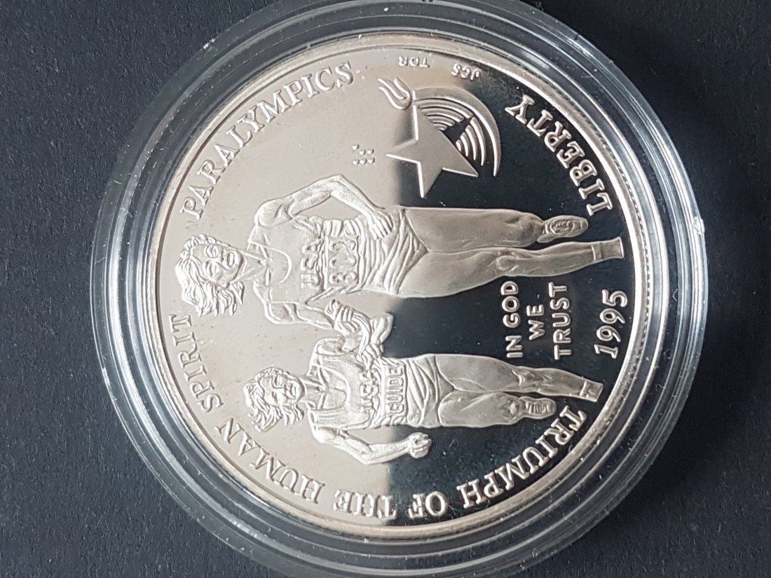  USA 1 Dollar 1995 Paralympics Lauf 26,70gr. PP   