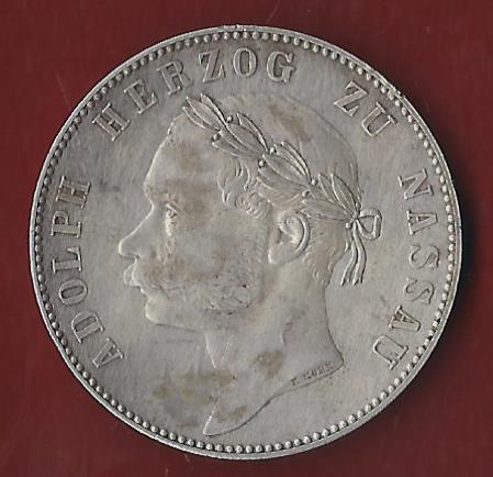  Thaler Regierungsjubiläum Nassau 1864 vz Koblenzer Münzen Studio Koblenz Frank Maurer AH526   