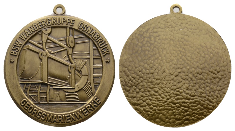  Medaille; BSW Wandergruppe Osnabrück; Georgsmarienwerke; gehenkelt, unedel; 43,08 g; Ø 53,2 mm   