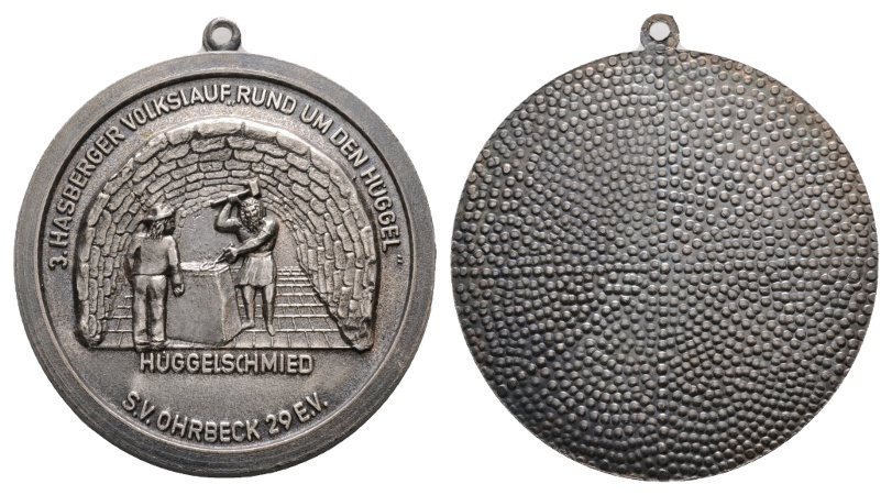  Medaille; 3. Hasberger Volkslauf; SV Ohrbeck 29 e.V.; gehenkelt, unedel; 43,97 g; Ø 53,0 mm   