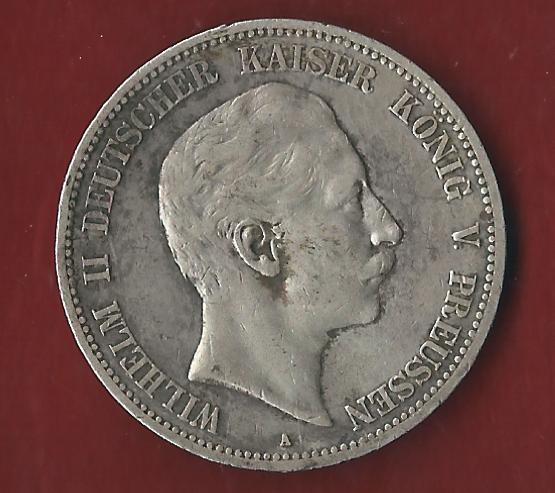  5 Mark Preussen Wilhelm II 1902  Koblenzer Münzen Studio Koblenz Frank Maurer AH537   