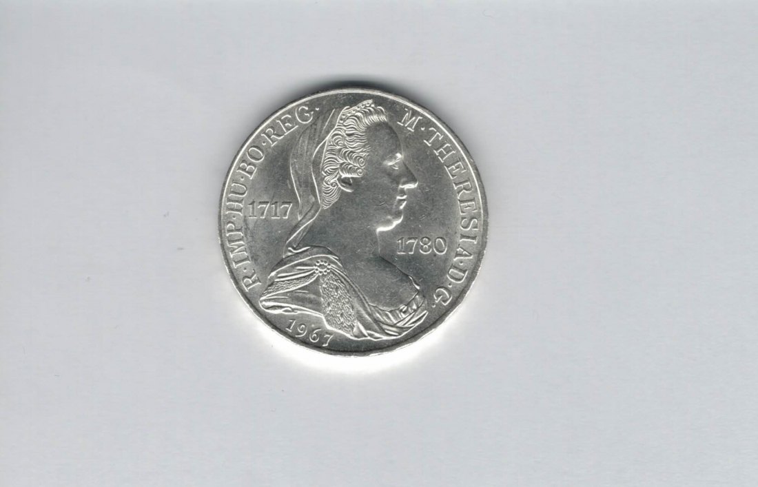  25 Schilling 1967 Maria Theresia silber Gedenkmünze Österreich 2. Rep Spittalgold9800 (4588/13)   