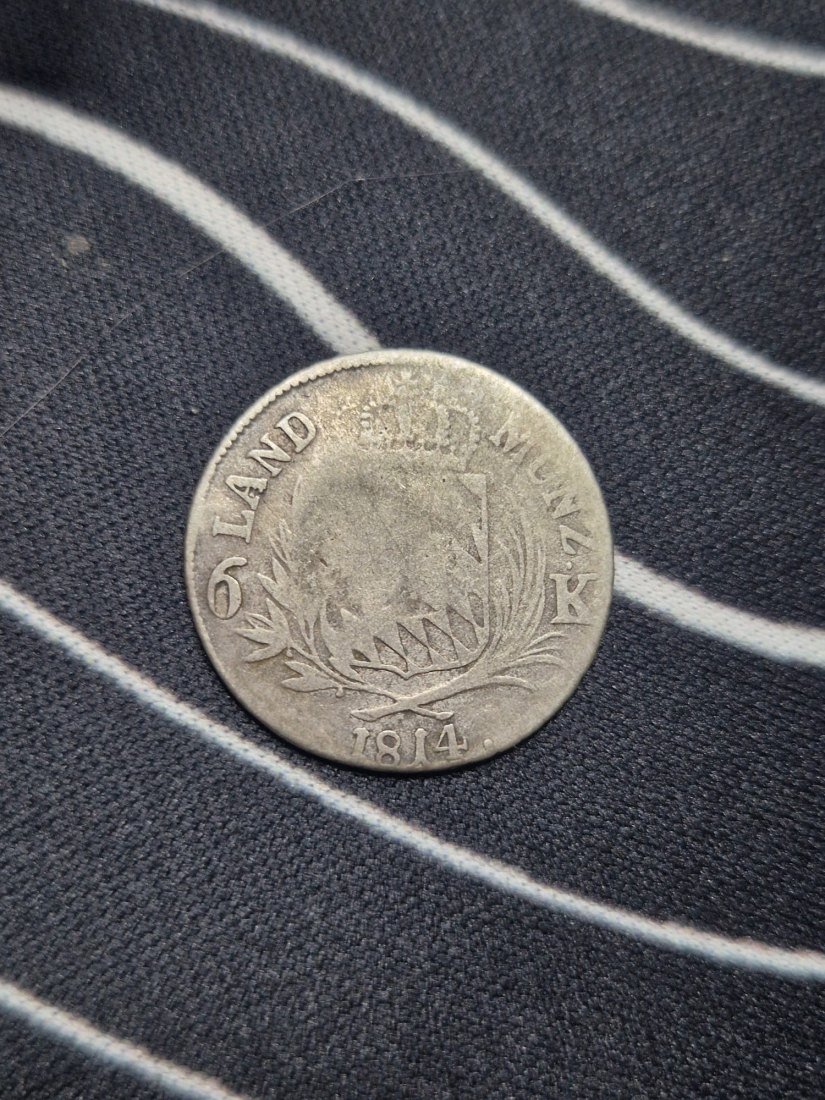  DE 6 Kreuzer Bayern 1814 Silver   