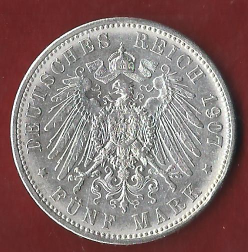  5 Mark Preussen 1907 Koblenzer Münzen Studio Koblenz Frank Maurer AH569   