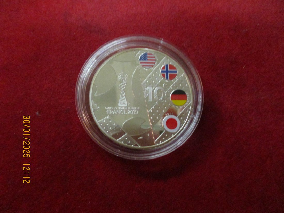  10 Euro Frankreich 2019 Fußball WM der Frauen Silbermünze / V2   