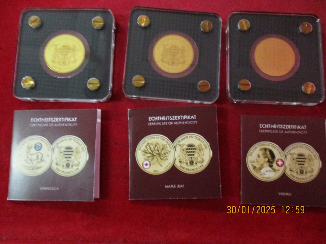  Anlage Gold 3 x 1/500g Gold 999er Gewicht alles 0,1866 Gramm / P3   