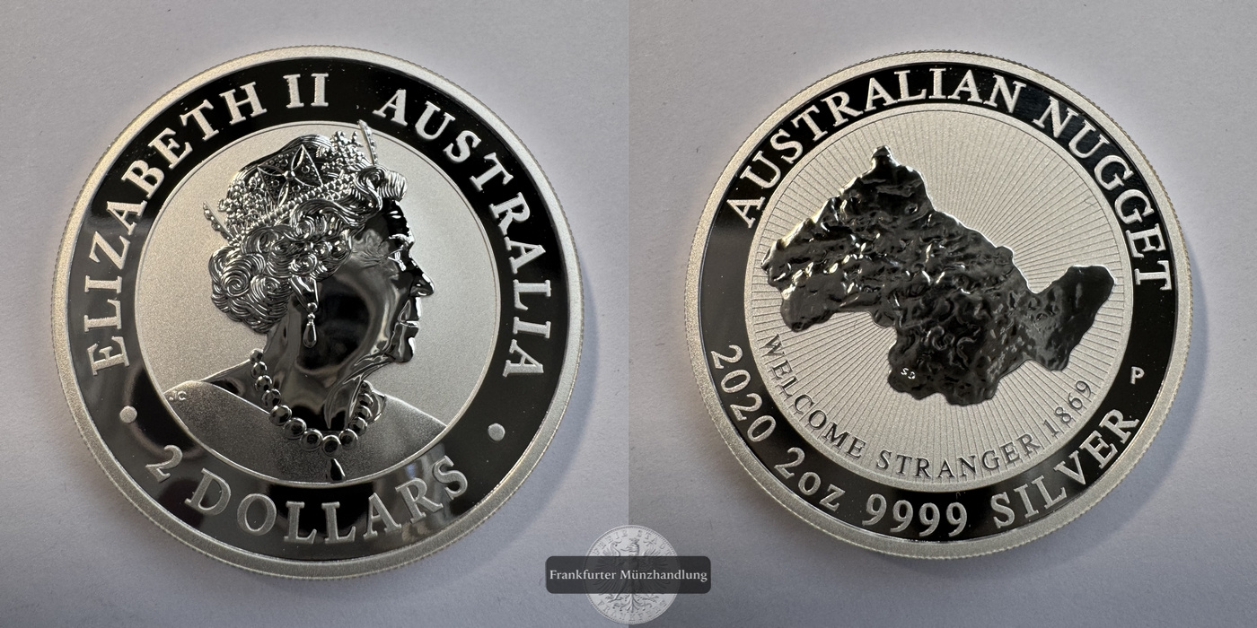  Australien  2 Dollar  2020 Australien Nugget FM-Frankfurt UC#1739 Feinsilber: 62,2g   