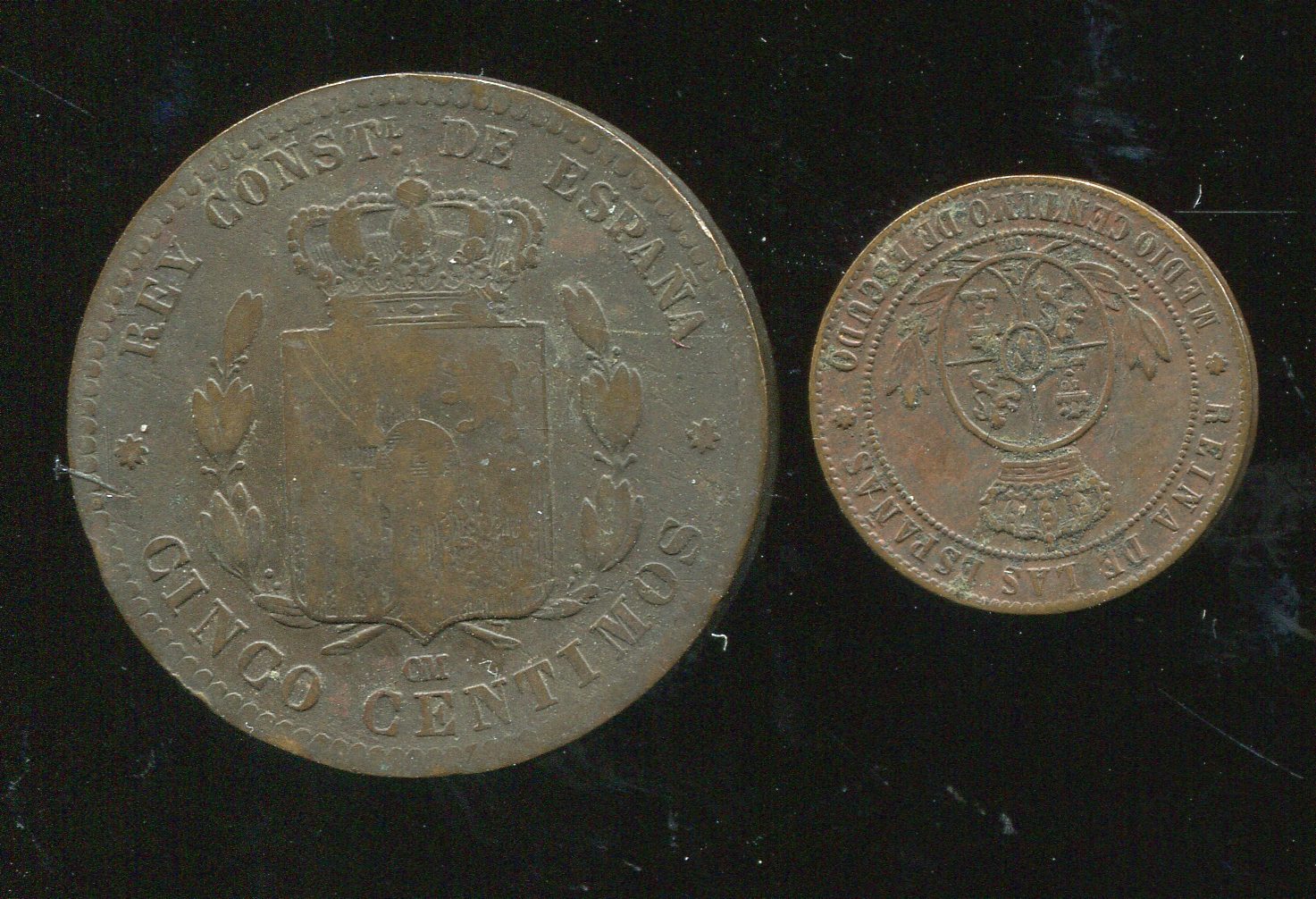  2 ältere Münzen aus Spanien ab 1879   